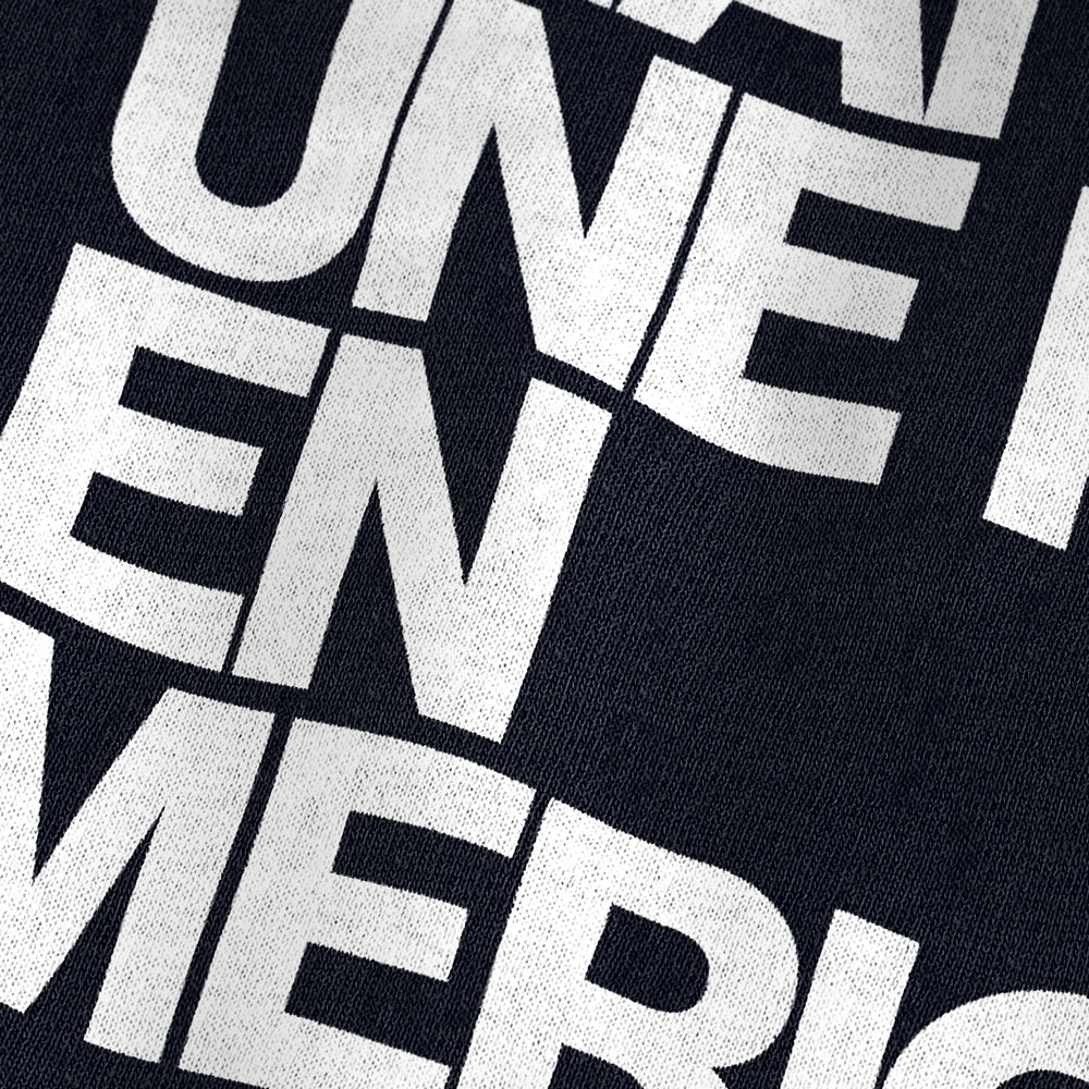 once upon a time in america: français vintage heavyweight tee in black, close-up of the print