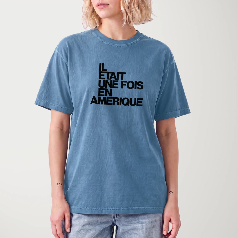once upon a time in america: français vintage heavyweight tee in blue jean, worn