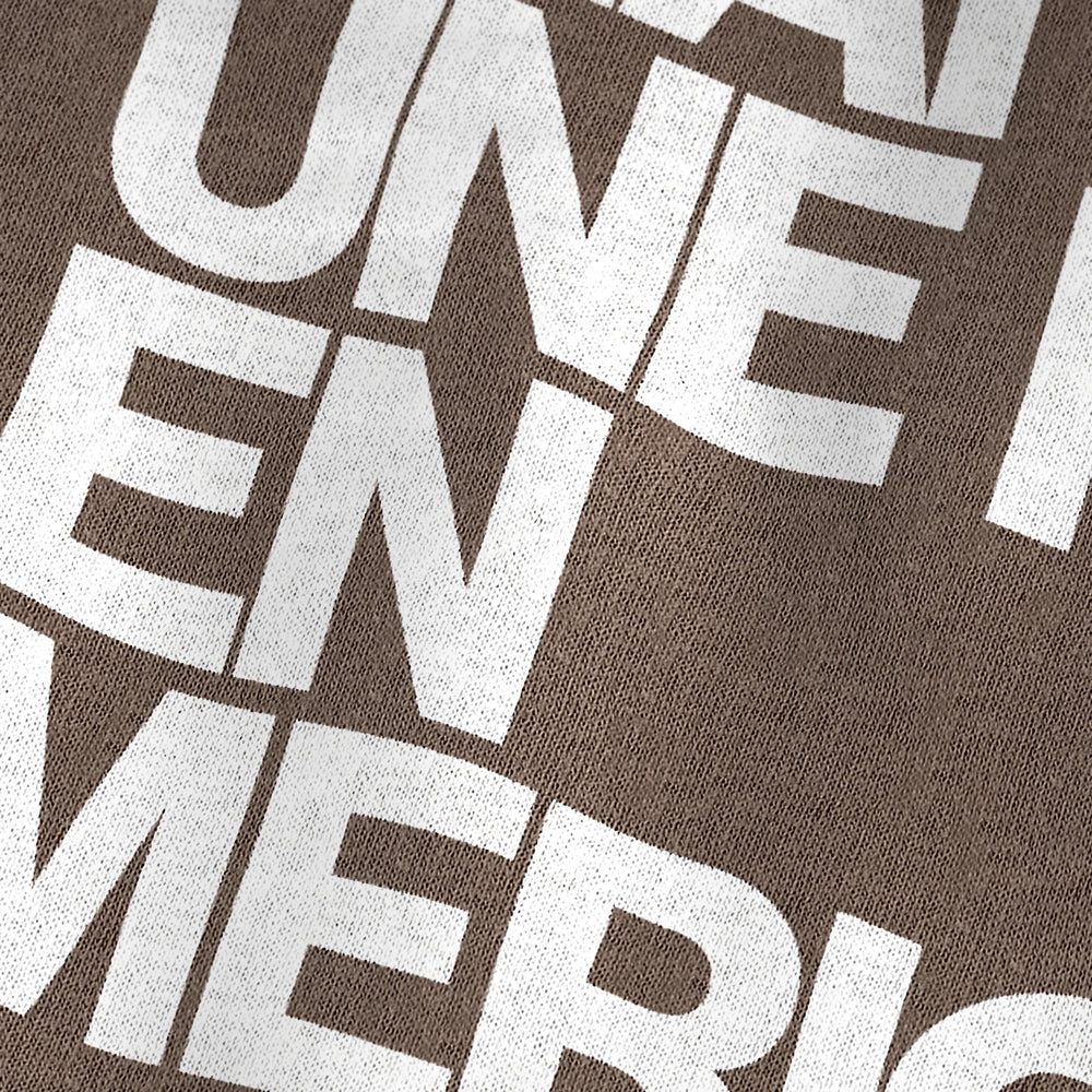 once upon a time in america: français vintage heavyweight tee in espresso, close-up of the print