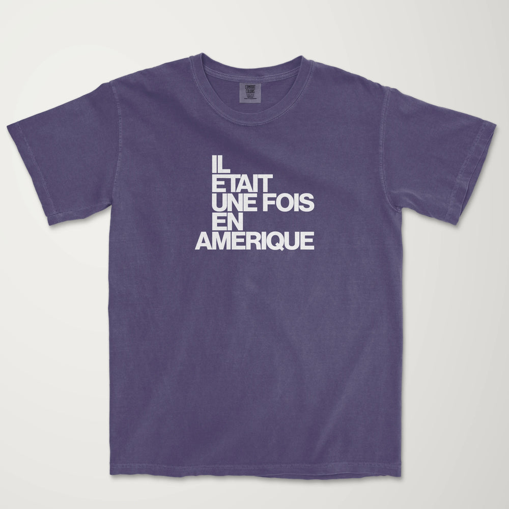 once upon a time in america: français vintage heavyweight tee in grape, laid flat