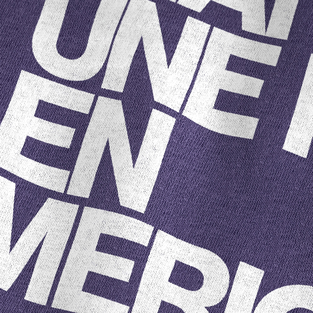 once upon a time in america: français vintage heavyweight tee in grape, close-up of the print