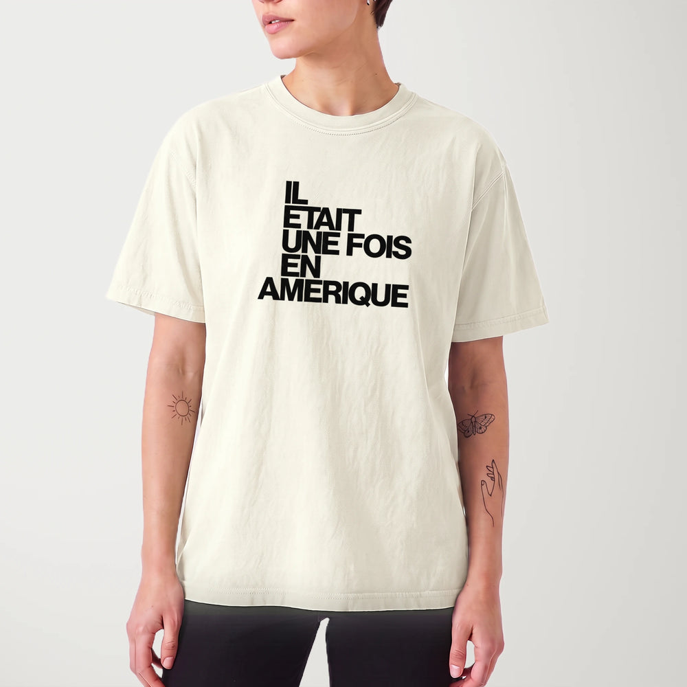 once upon a time in america: français vintage heavyweight tee in ivory, worn