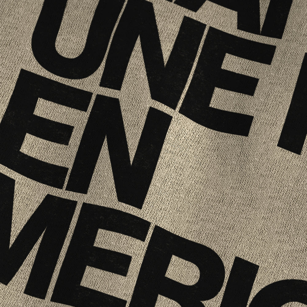 once upon a time in america: français vintage heavyweight tee in khaki, close-up of the print