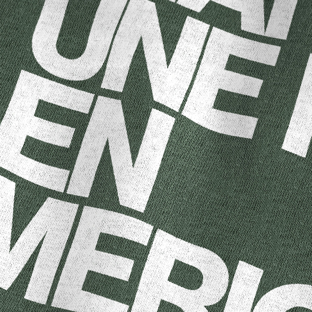 once upon a time in america: français vintage heavyweight tee in moss, close-up of the print