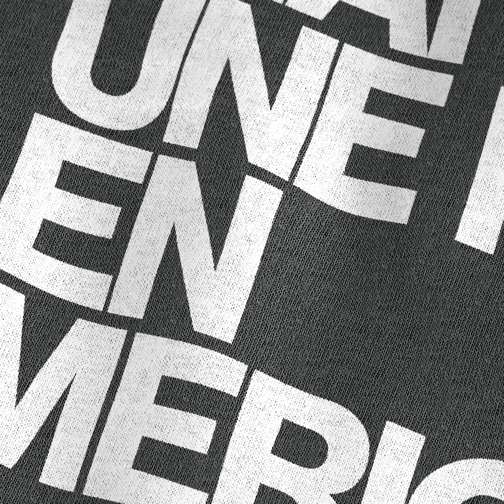 once upon a time in america: français vintage heavyweight tee in pepper, close-up of the print