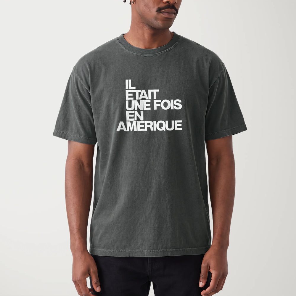 once upon a time in america: français vintage heavyweight tee in pepper, worn