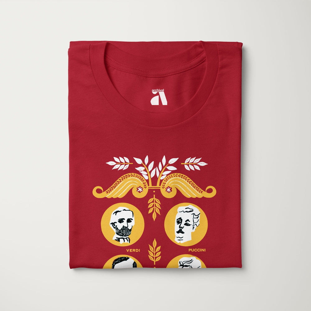 the opera society classic tee in canvas red, folded