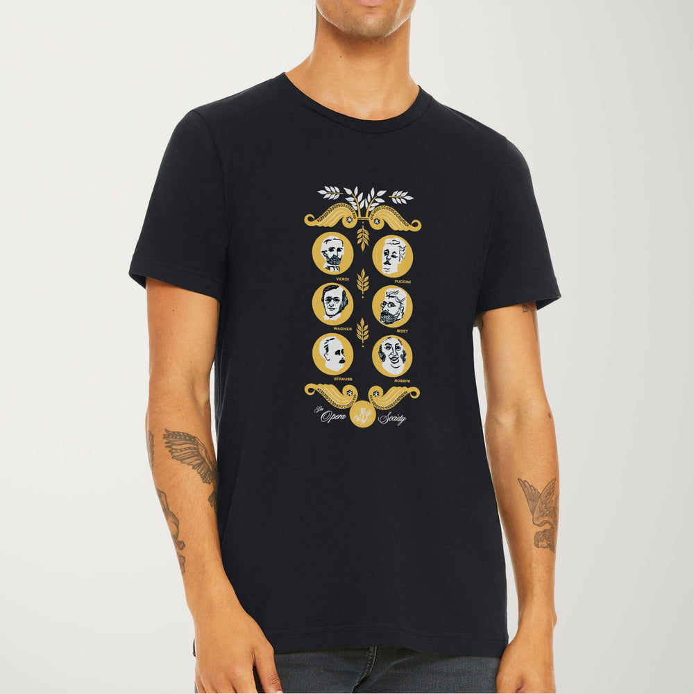 the opera society classic tee in vintage black, worn