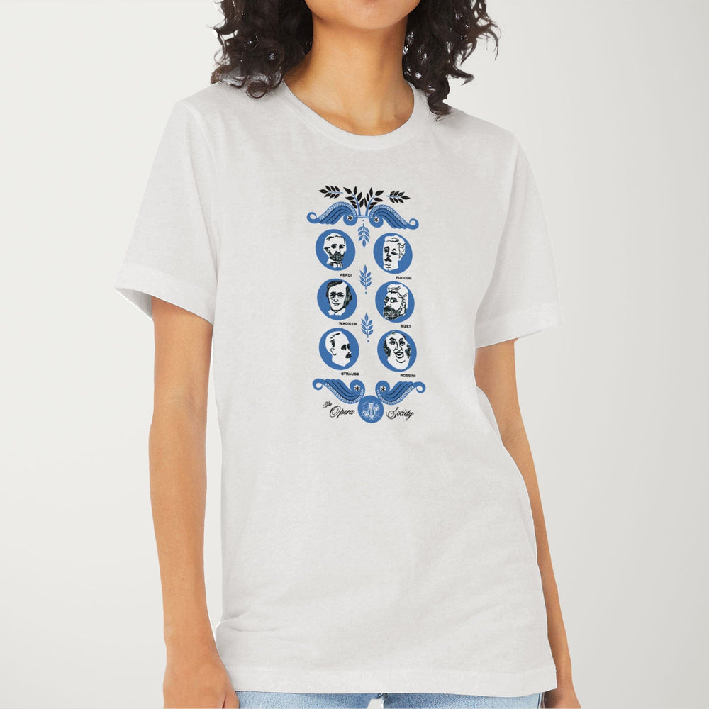 the opera society classic tee in vintage white, worn