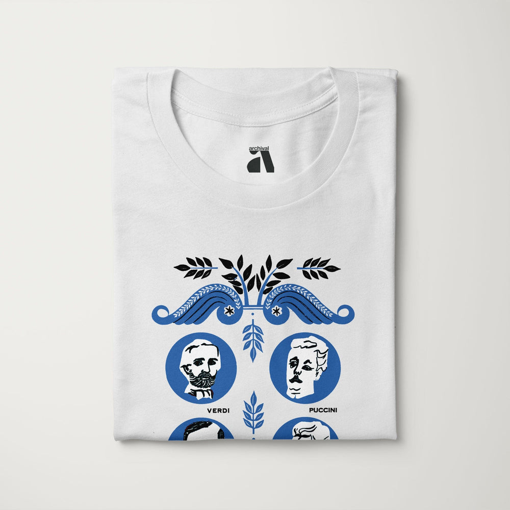 the opera society classic tee in vintage white, folded