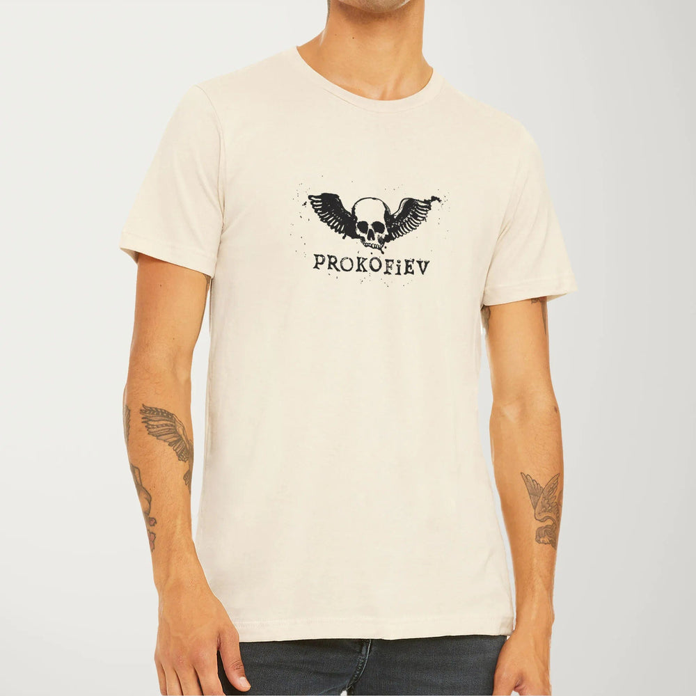 prokofiev: skull classic tee in natural, worn