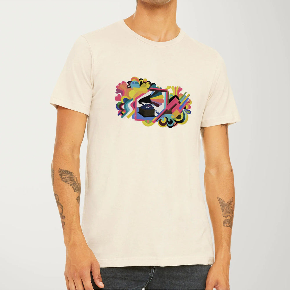 psychedelic phonograph classic tee in natural, worn