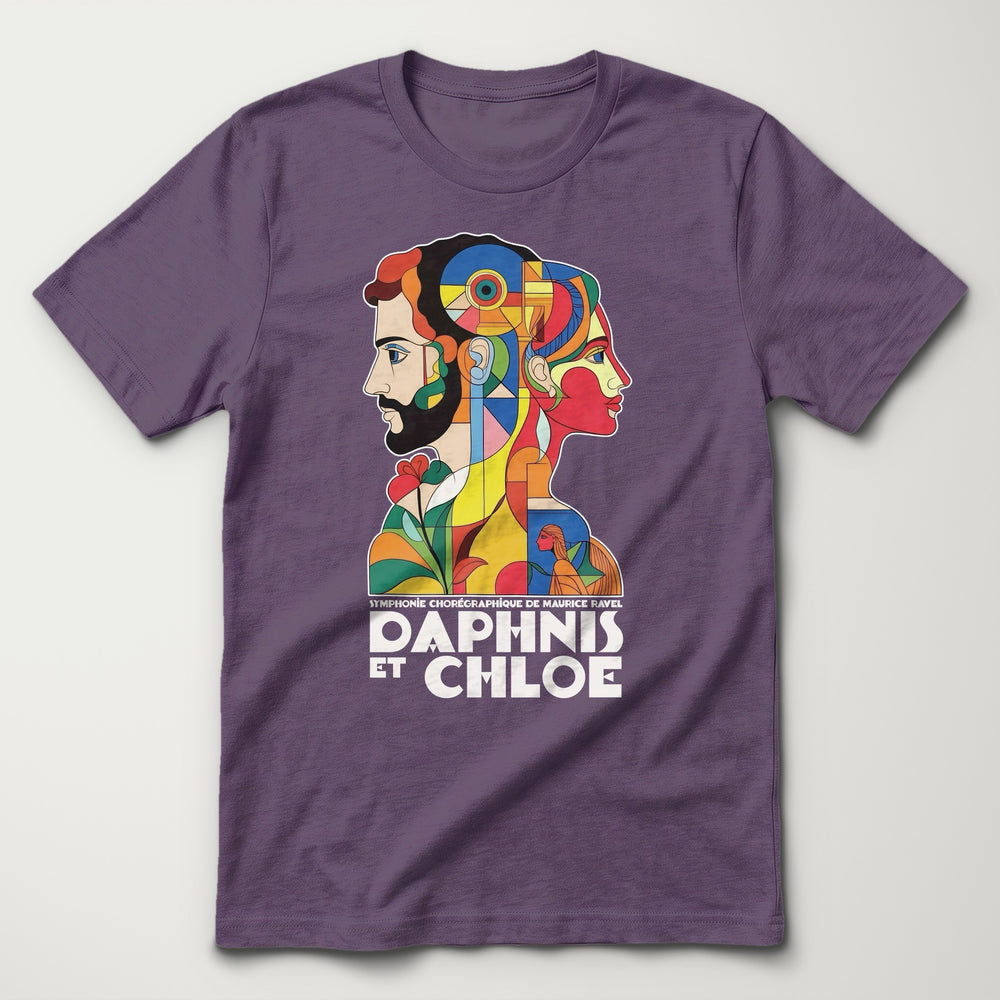 Ravel: Daphnis et Chloé Classic Tee in Heather Team Purple, flat lay