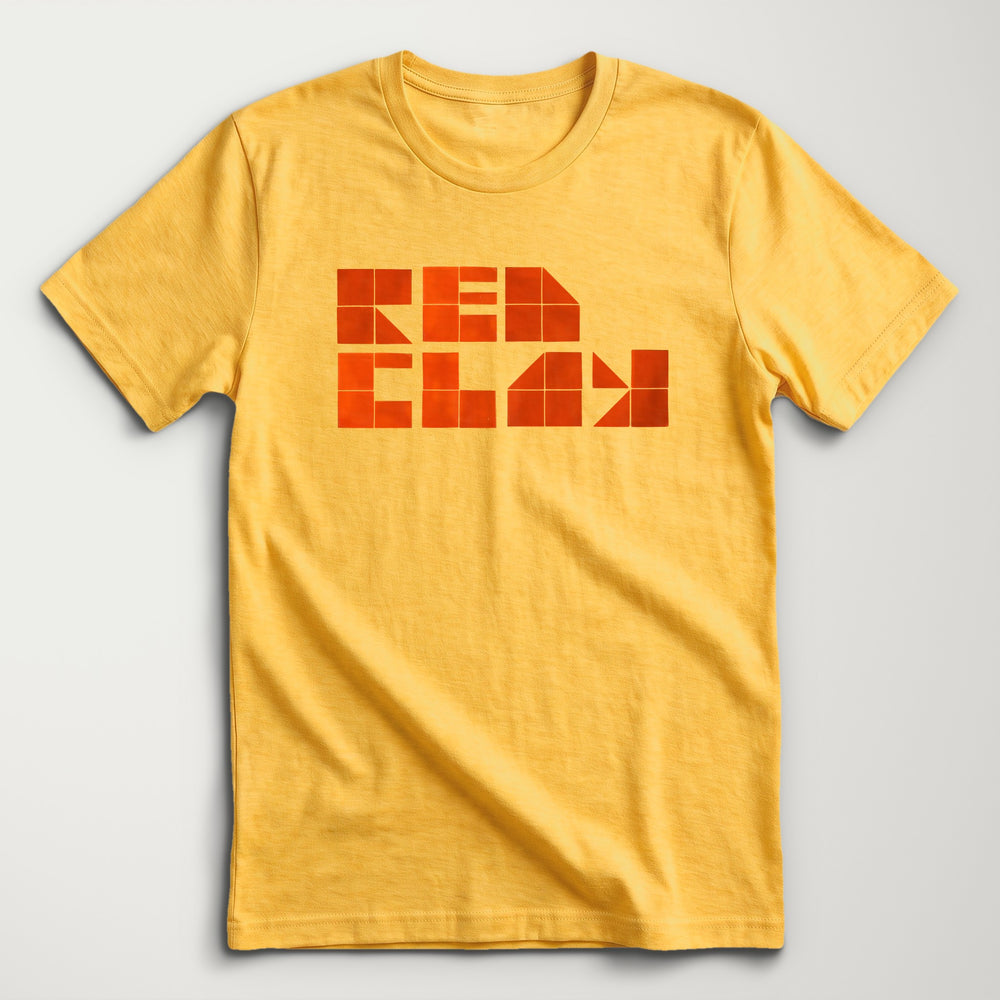 Red Clay Classic Tee in Heather Yellow Gold, flat lay