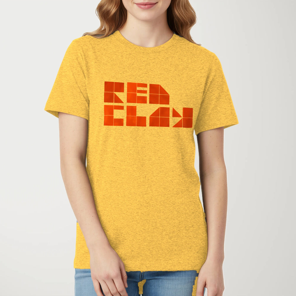 Red Clay Classic Tee in Heather Yellow Gold, model