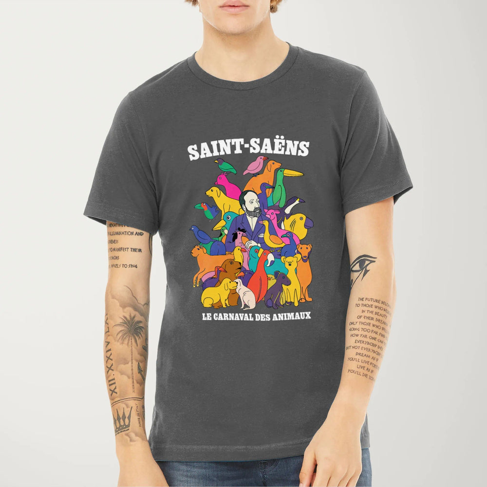 saint-saëns: carnival of the animals classic tee in asphalt, worn