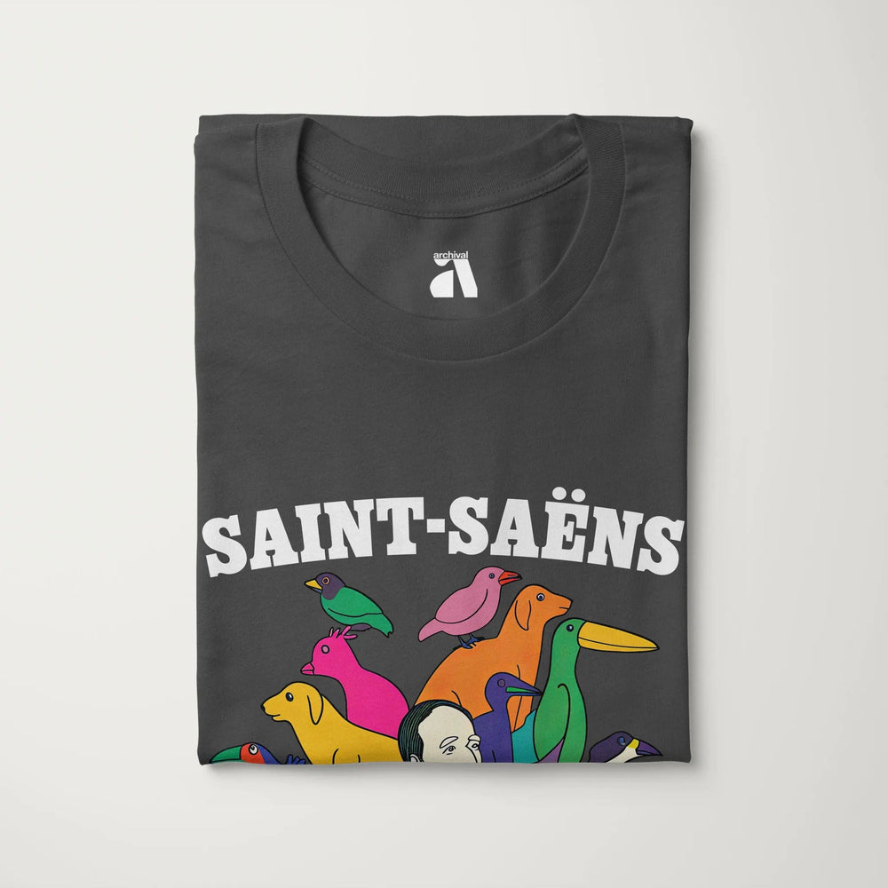 saint-saëns: carnival of the animals classic tee in asphalt, folded