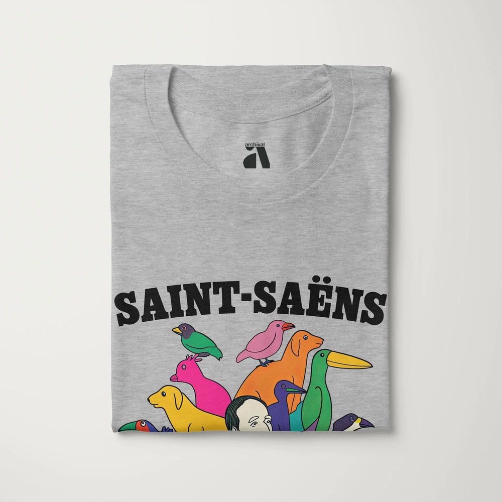 saint-saëns: carnival of the animals classic tee in athletic heather, folded