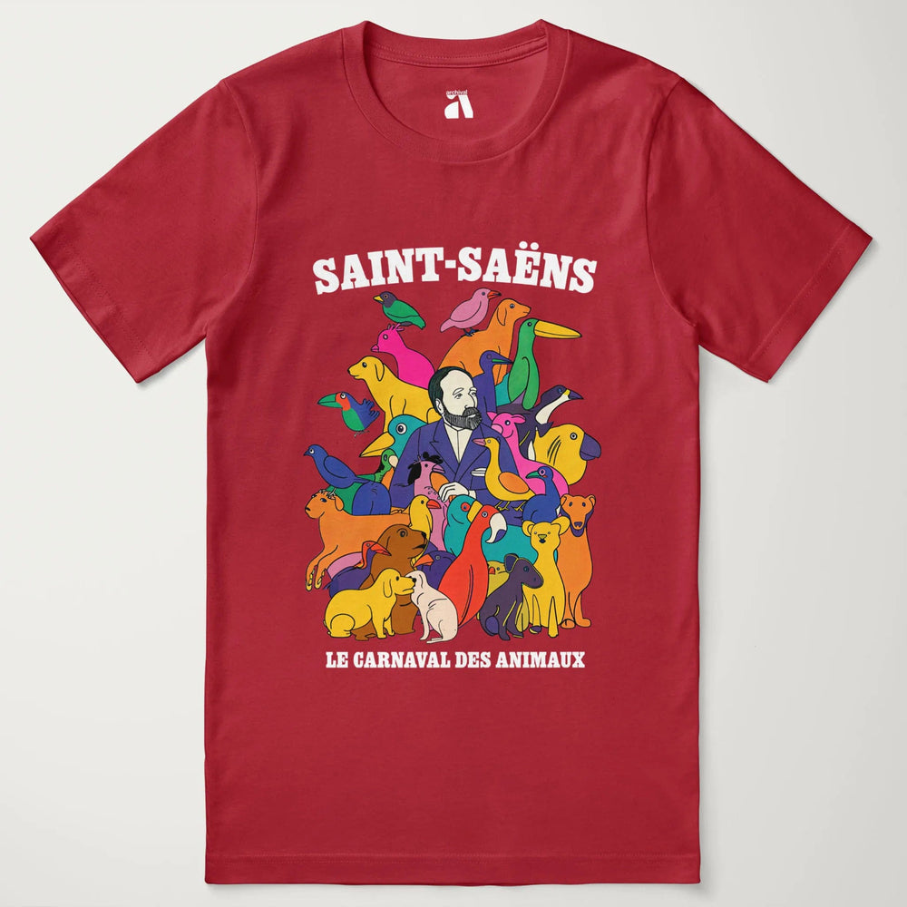 saint-saëns: carnival of the animals classic tee in canvas red, laid flat