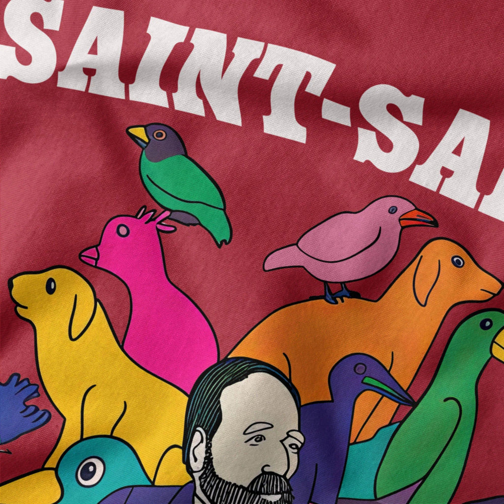 saint-saëns: carnival of the animals classic tee in canvas red, close-up of the print