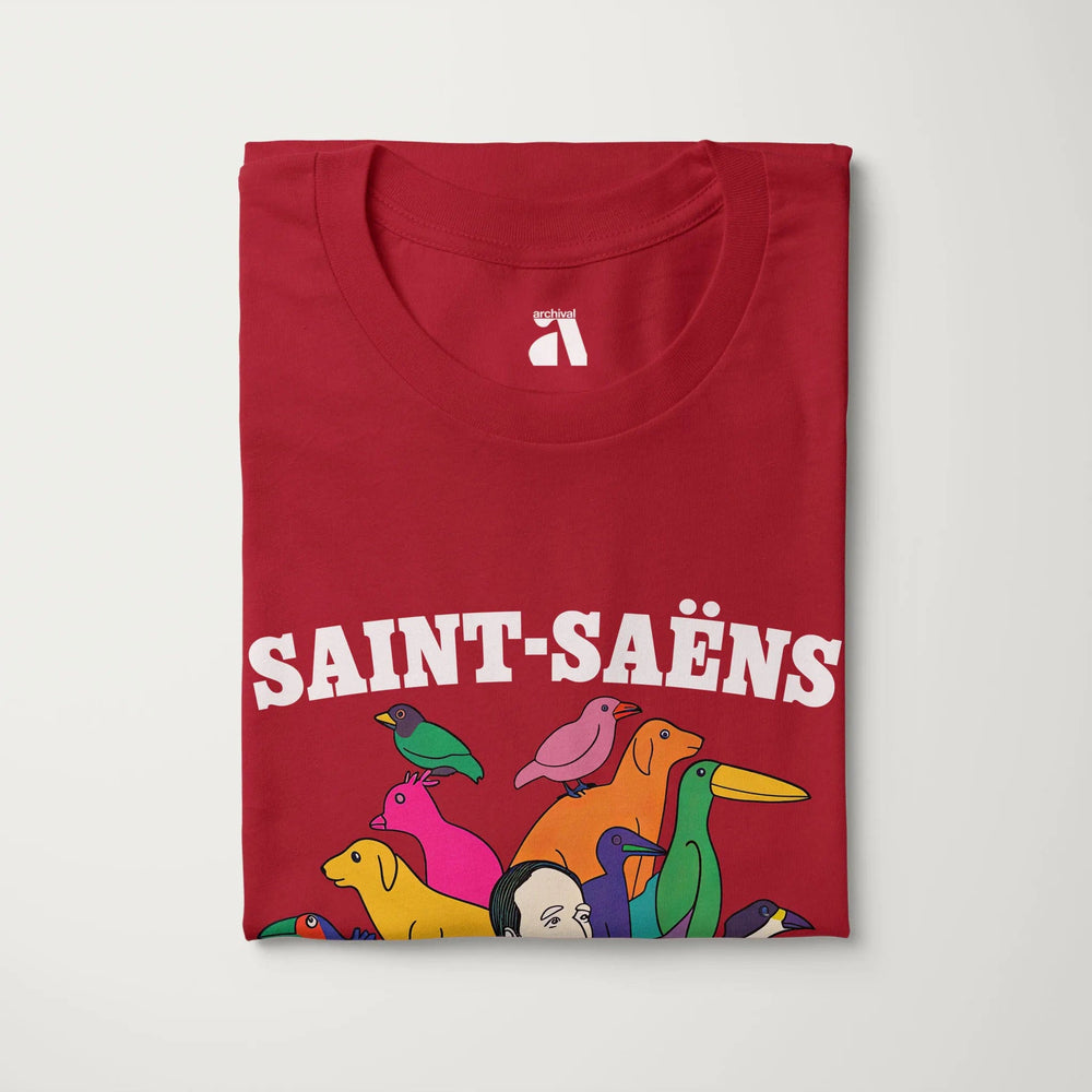 saint-saëns: carnival of the animals classic tee in canvas red, folded