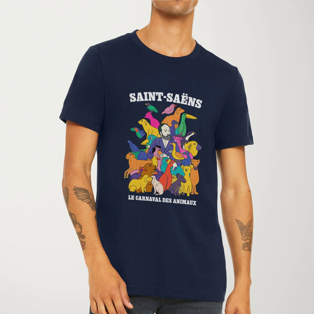 saint-saëns: carnival of the animals classic tee in navy, worn