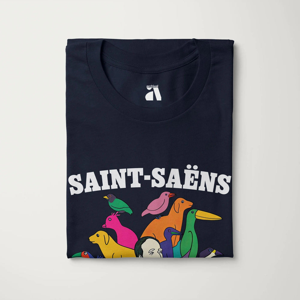 saint-saëns: carnival of the animals classic tee in navy, folded
