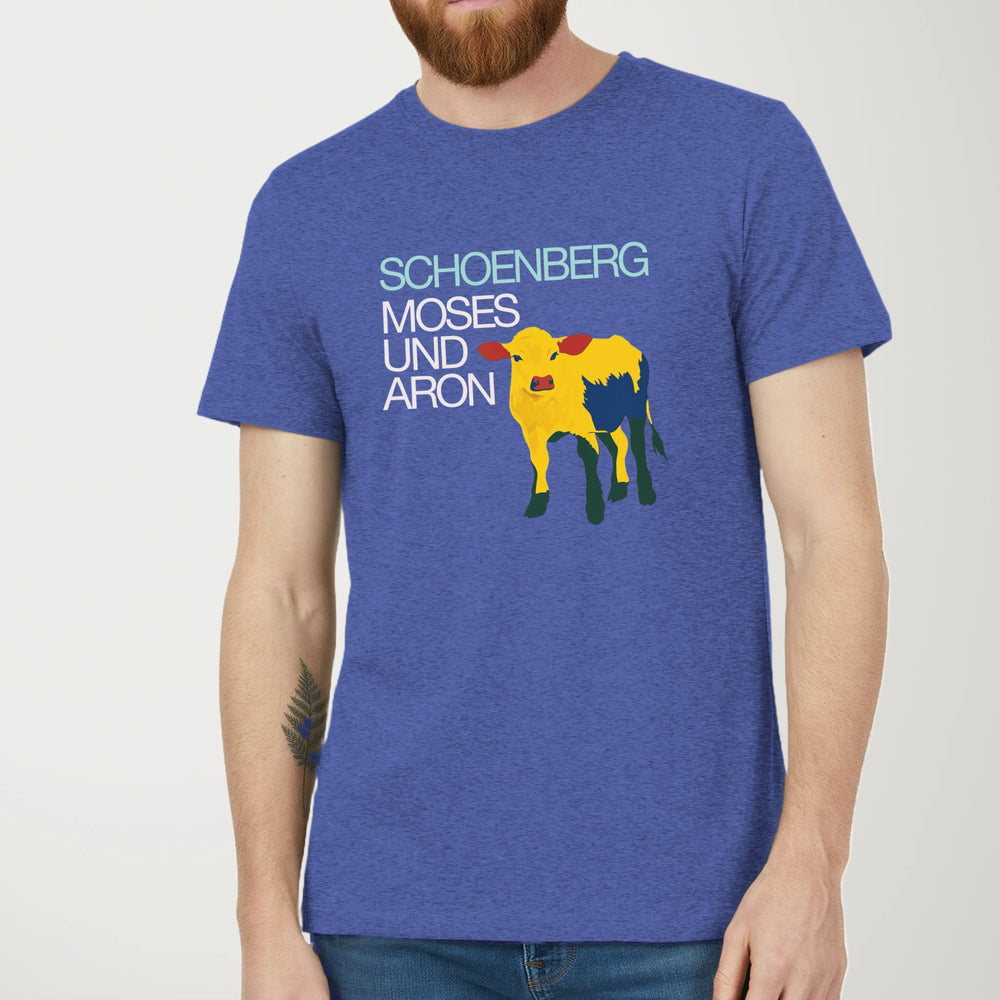 Schoenberg: Moses & Aron Classic Tee in Heather True Royal, model