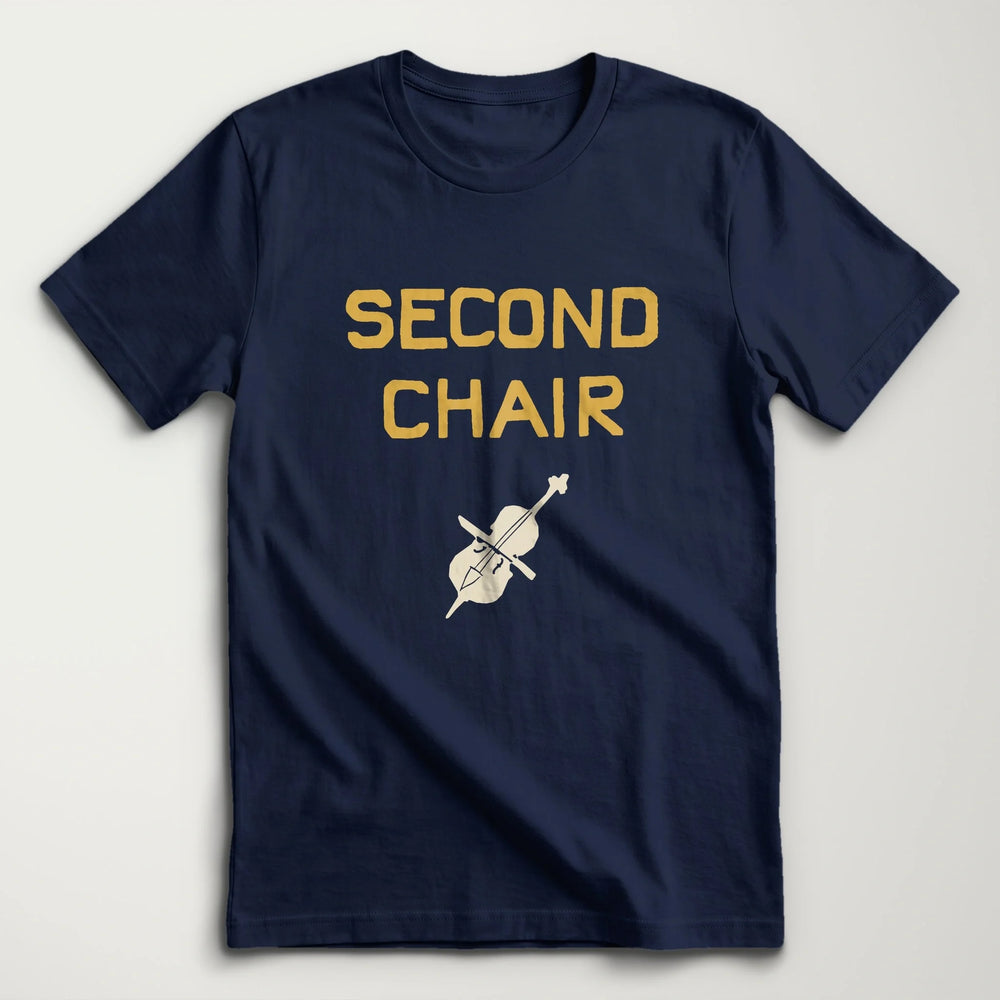 second chair classic tee in navy, laid flat