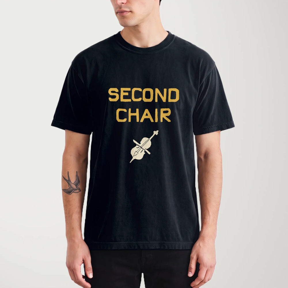 second chair vintage heavyweight tee in black, worn