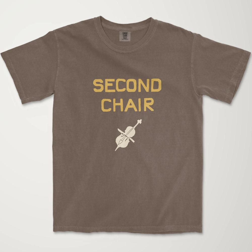 second chair vintage heavyweight tee in espresso, laid flat