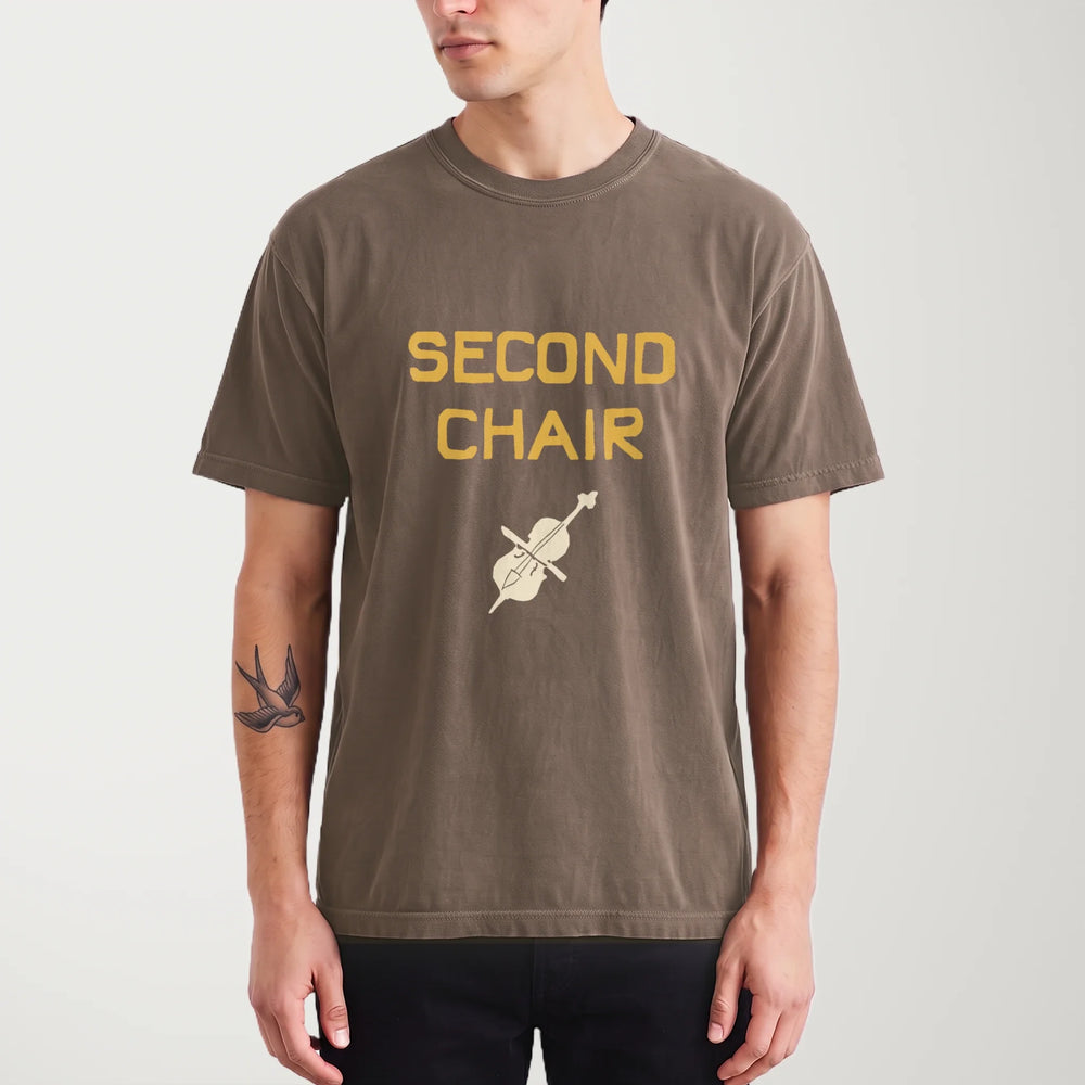 second chair vintage heavyweight tee in espresso, worn