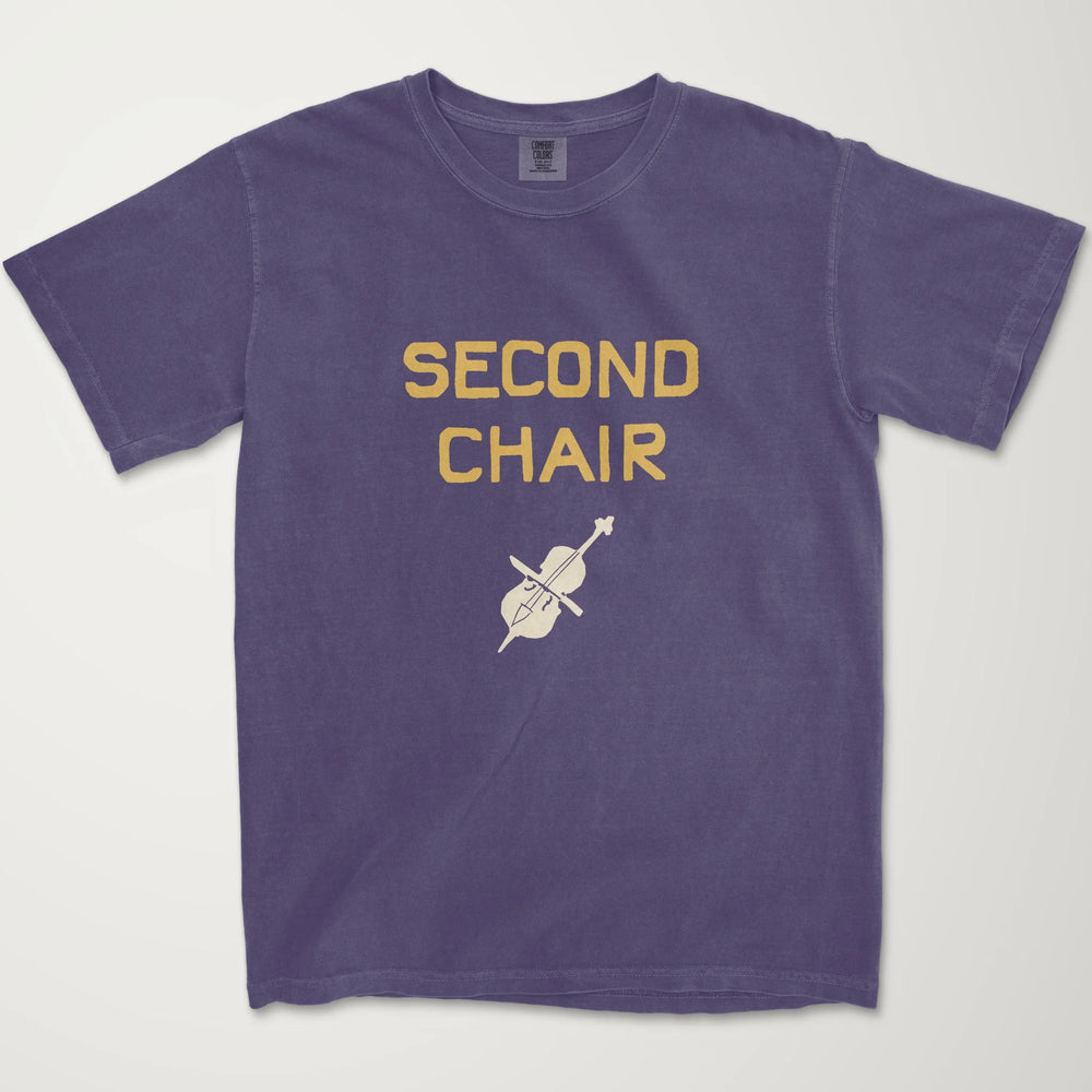 second chair vintage heavyweight tee in grape, laid flat