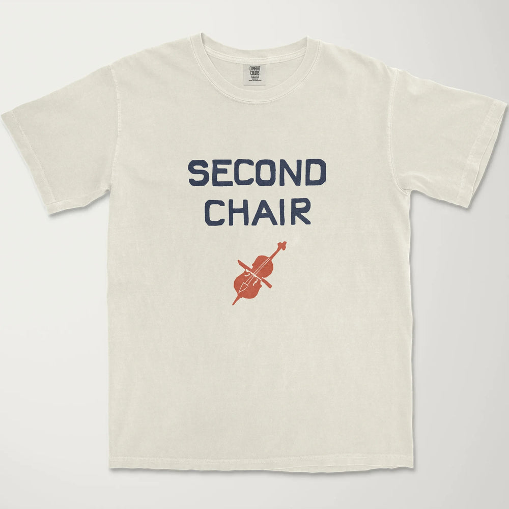 second chair vintage heavyweight tee in ivory, laid flat