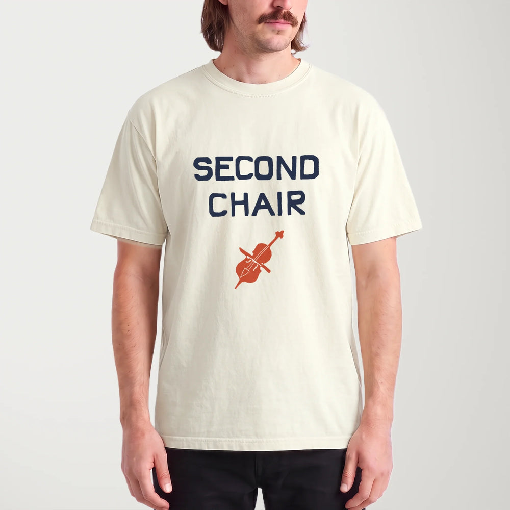 second chair vintage heavyweight tee in ivory, worn