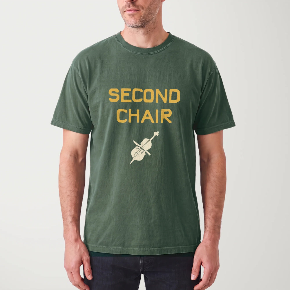 second chair vintage heavyweight tee in moss, worn