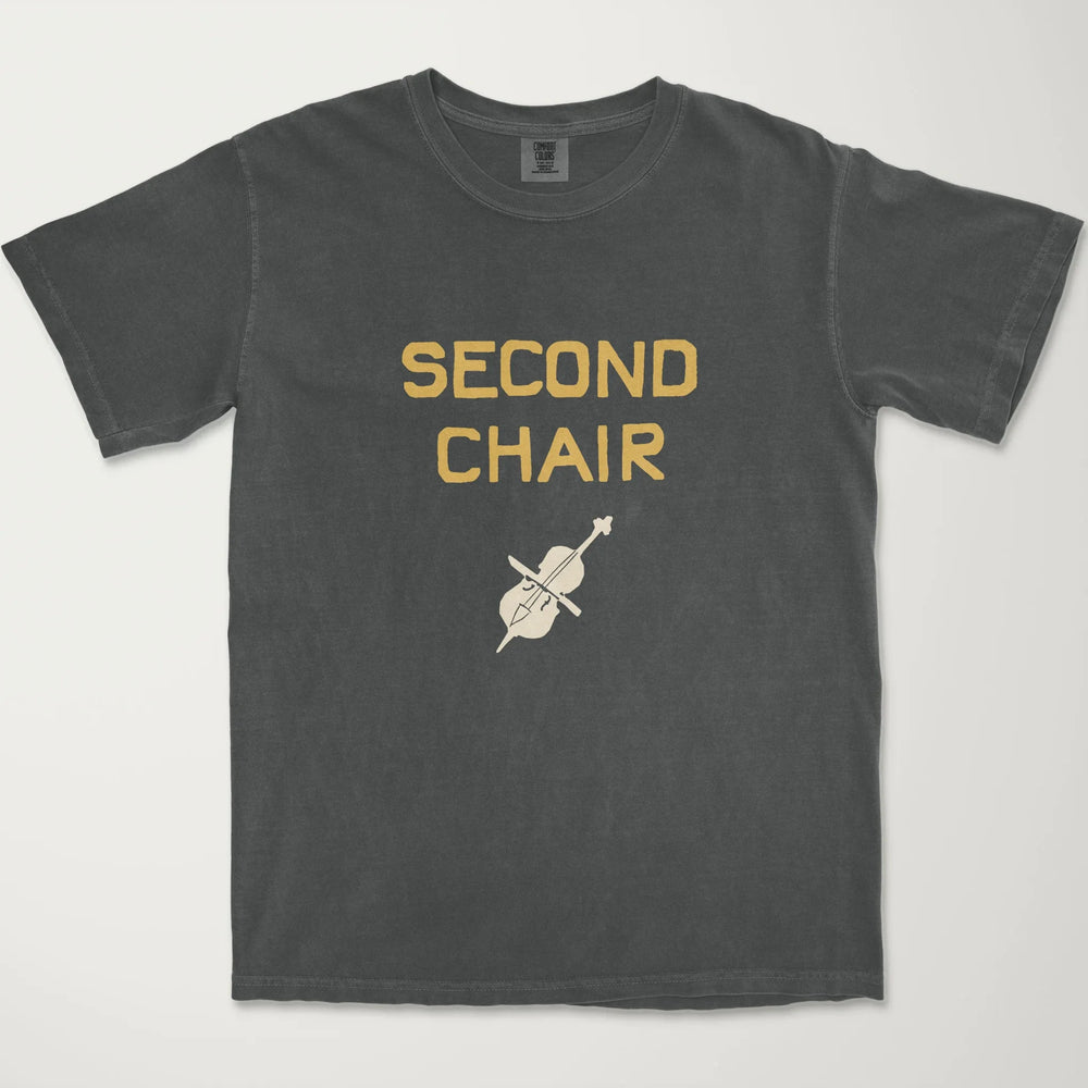 second chair vintage heavyweight tee in pepper, laid flat