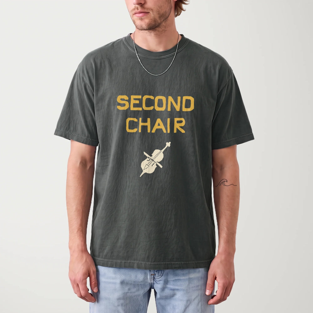 second chair vintage heavyweight tee in pepper, worn