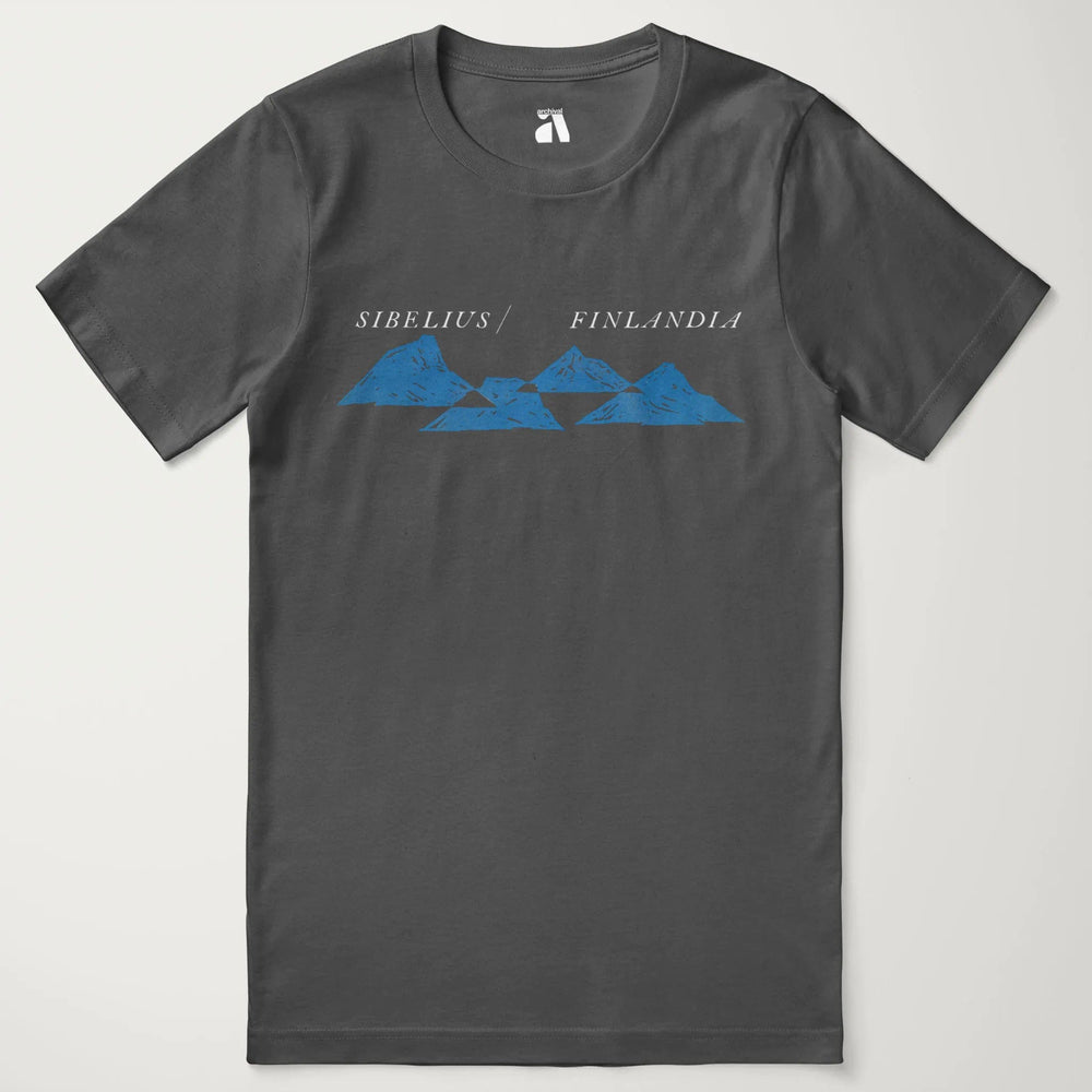 sibelius: finlandia classic tee in asphalt, laid flat