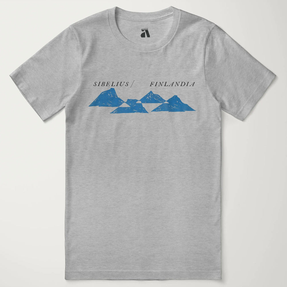 sibelius: finlandia classic tee in athletic heather, laid flat
