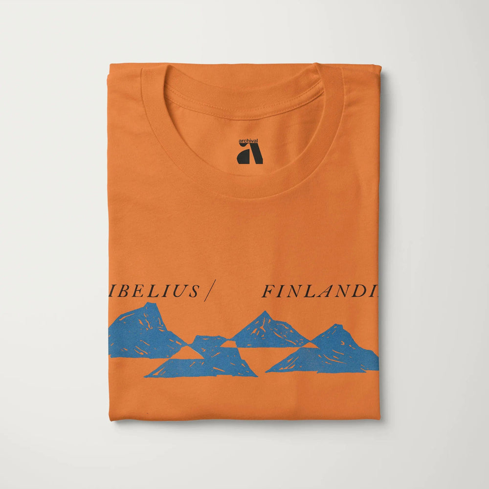 sibelius: finlandia classic tee in burnt orange, folded