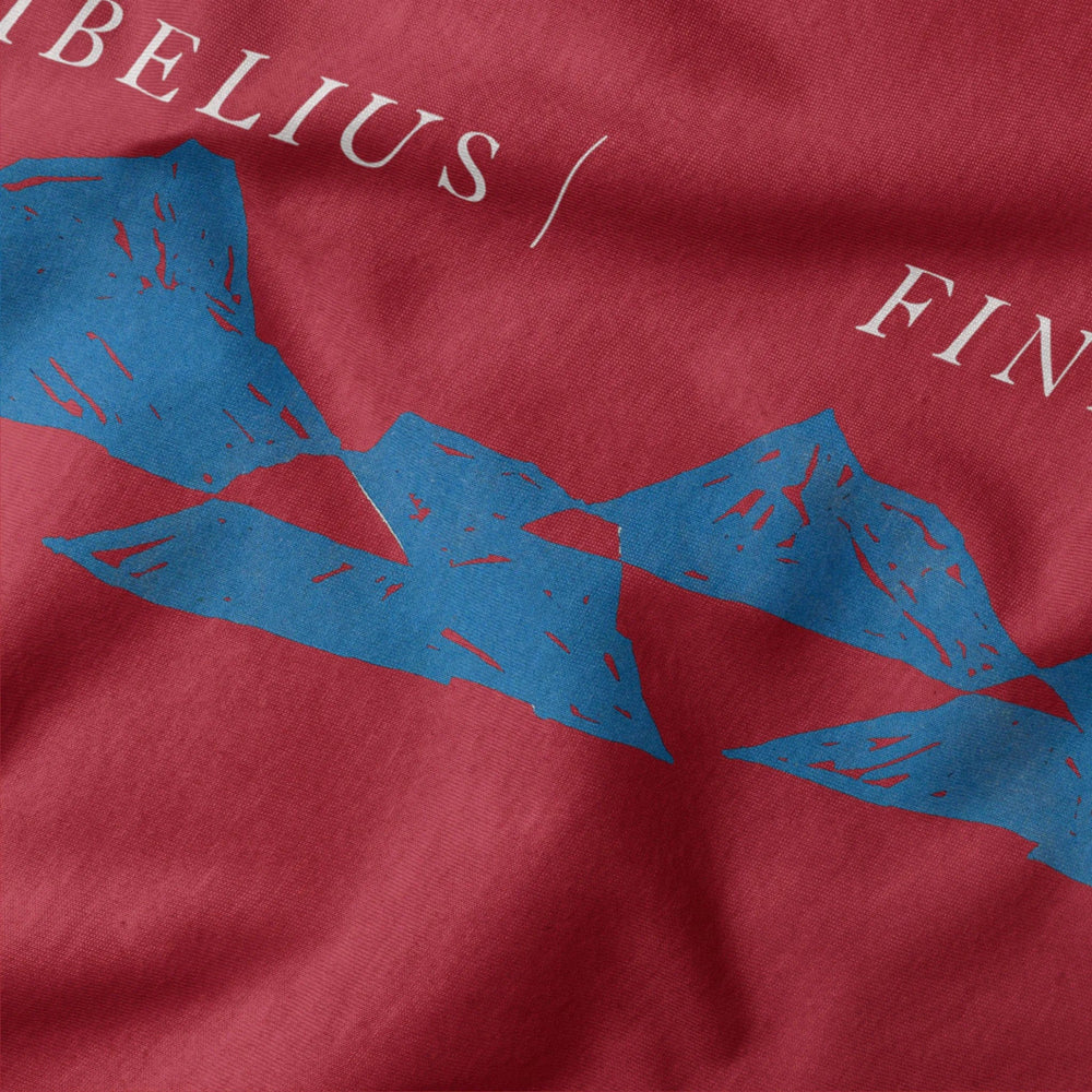 sibelius: finlandia classic tee in canvas red, close-up of the print
