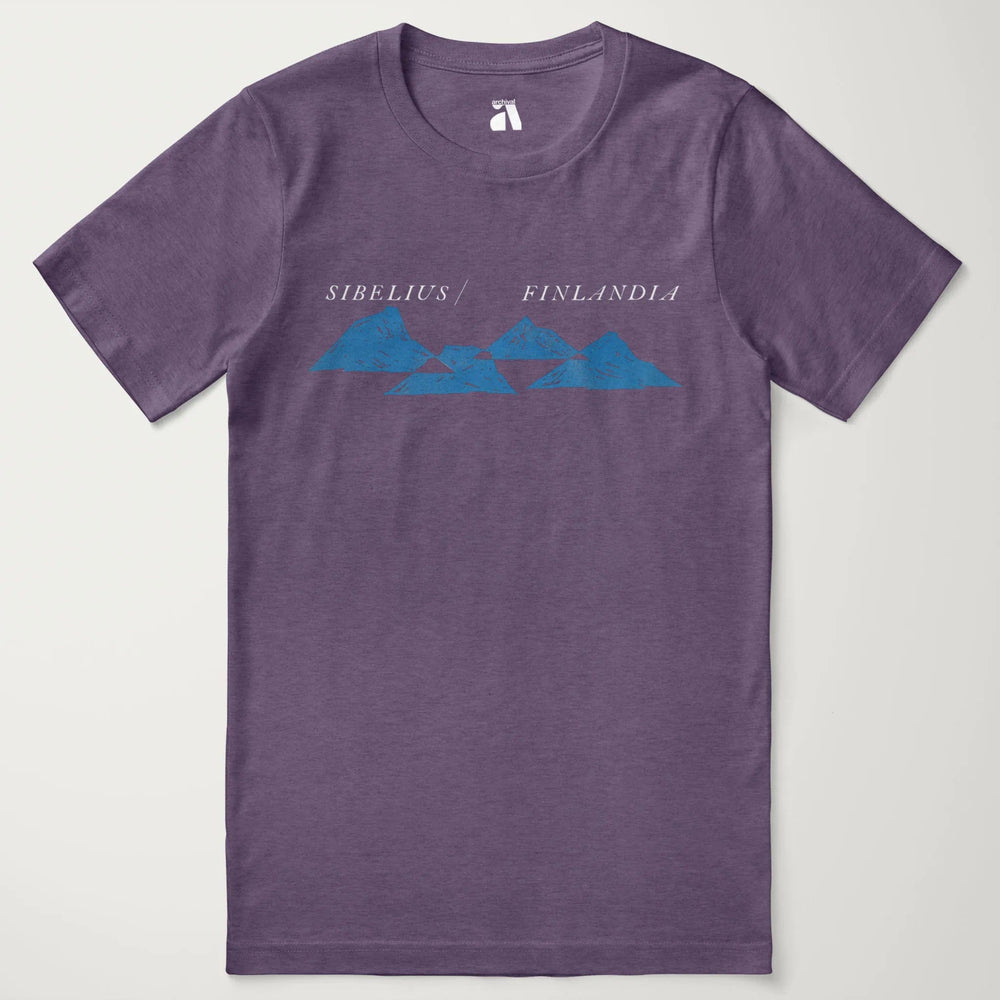 sibelius: finlandia classic tee in heather team purple, laid flat