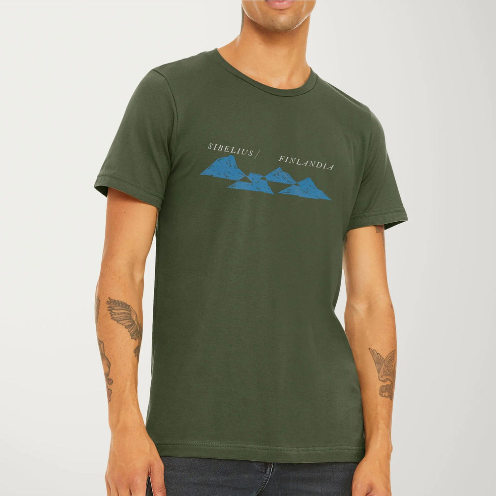 sibelius: finlandia classic tee in military green, worn