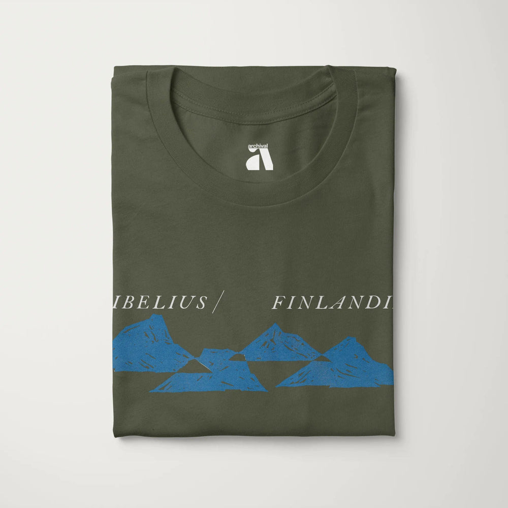 sibelius: finlandia classic tee in military green, folded