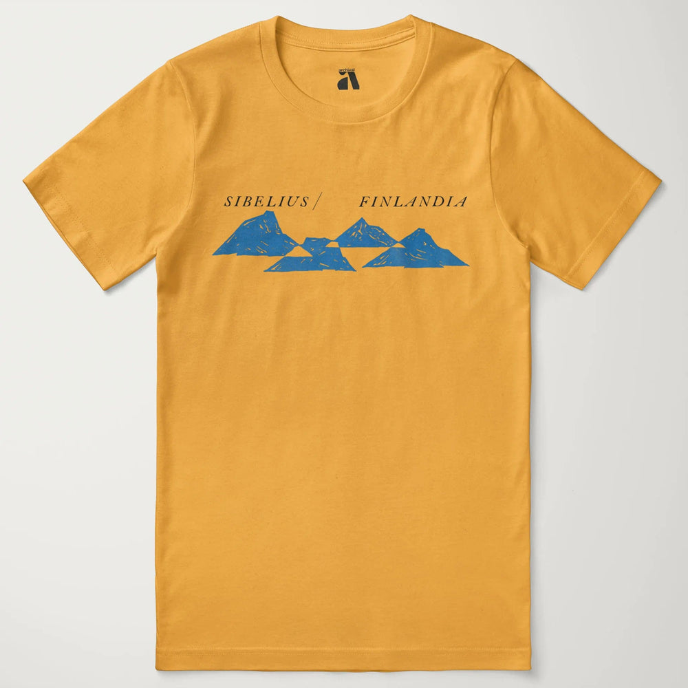 sibelius: finlandia classic tee in mustard, laid flat