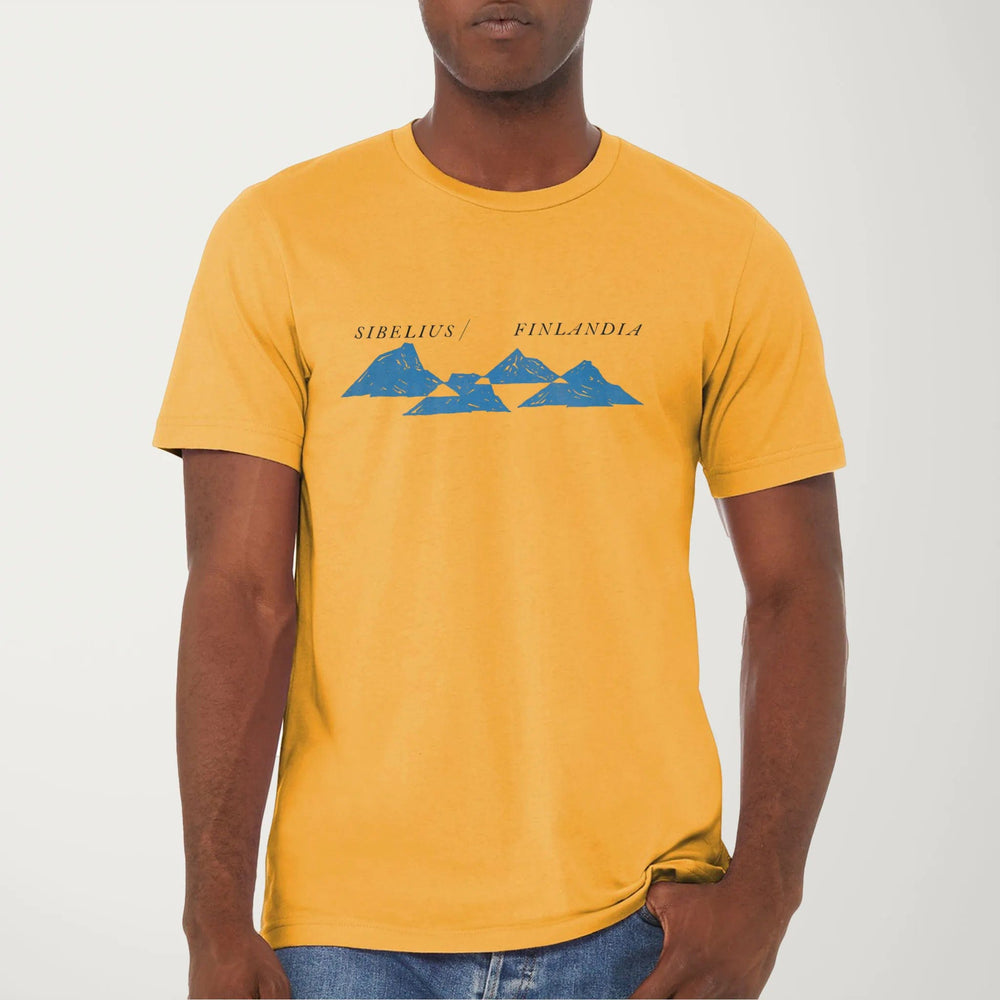 sibelius: finlandia classic tee in mustard, worn