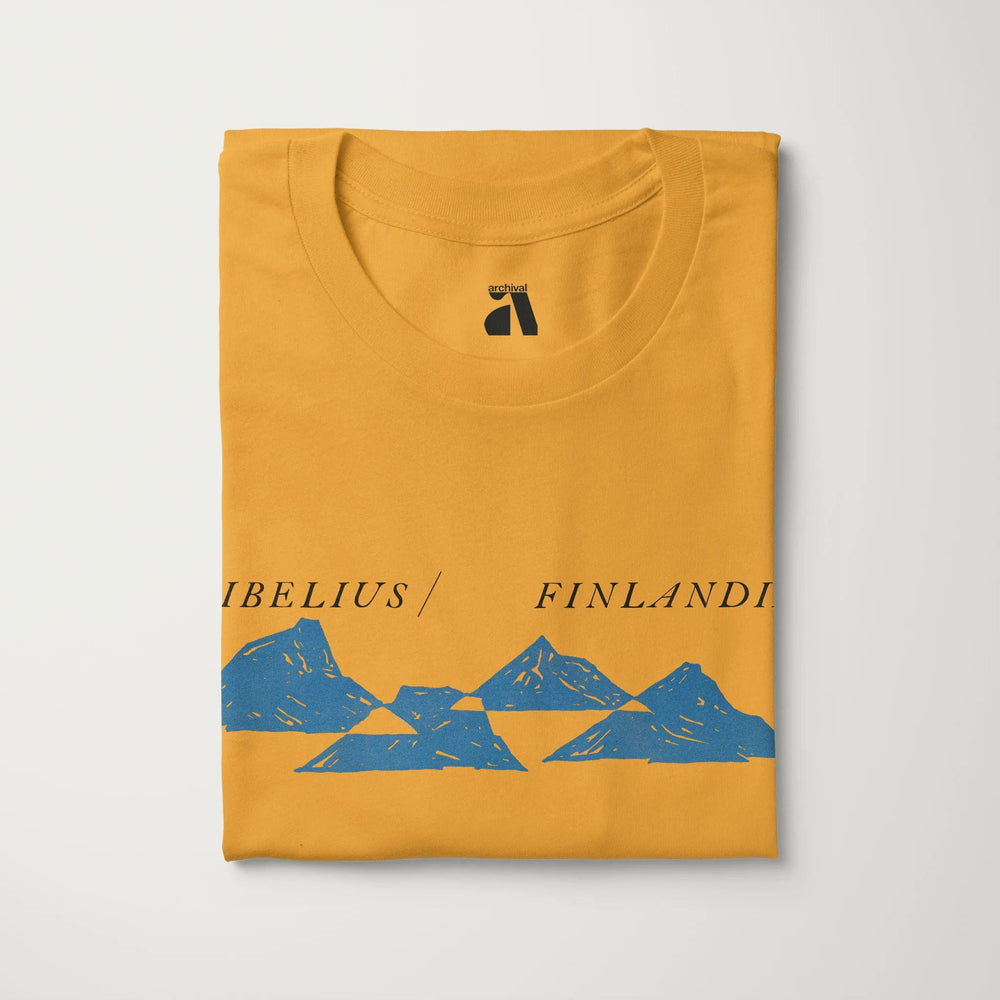 sibelius: finlandia classic tee in mustard, folded