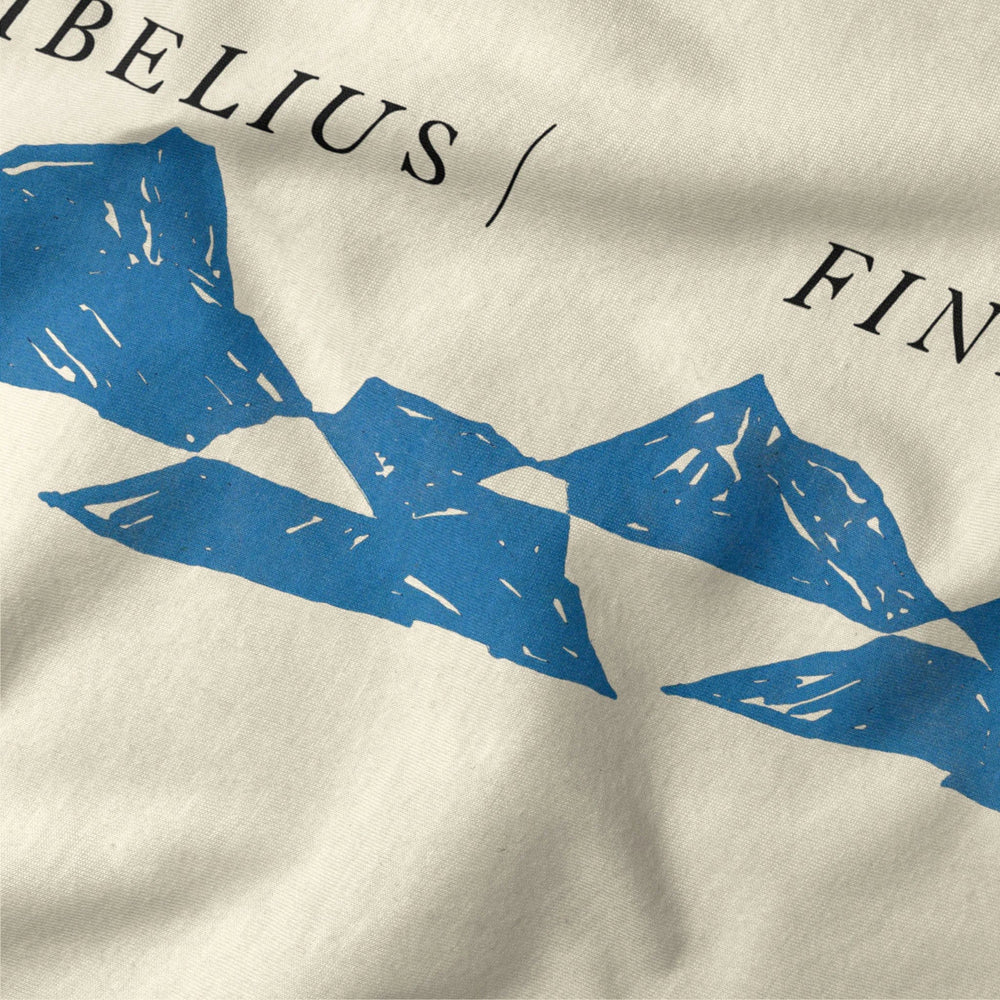 sibelius: finlandia classic tee in natural, close-up of the print