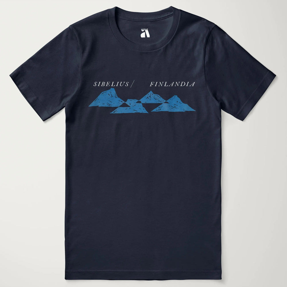 sibelius: finlandia classic tee in navy, laid flat